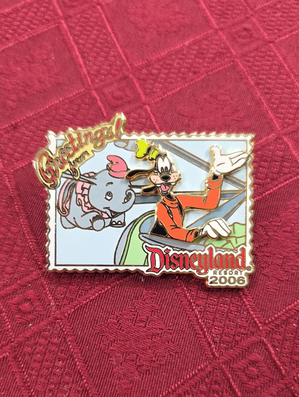 Greetings From Disneyland® Resort 2006 Goofy on Dumbo Ride Disney Pin LE